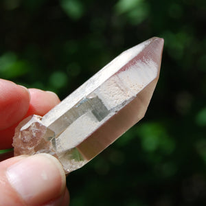 Rare Pink Lithium Lemurian Quartz Crystal