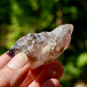 Smoky Amethyst Quartz Crystal Elestial, Specular Hematite Lepidocrocite