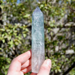 Watermelon Fluorite Crystal Tower, Rainbow Filled Transparent Fluorite