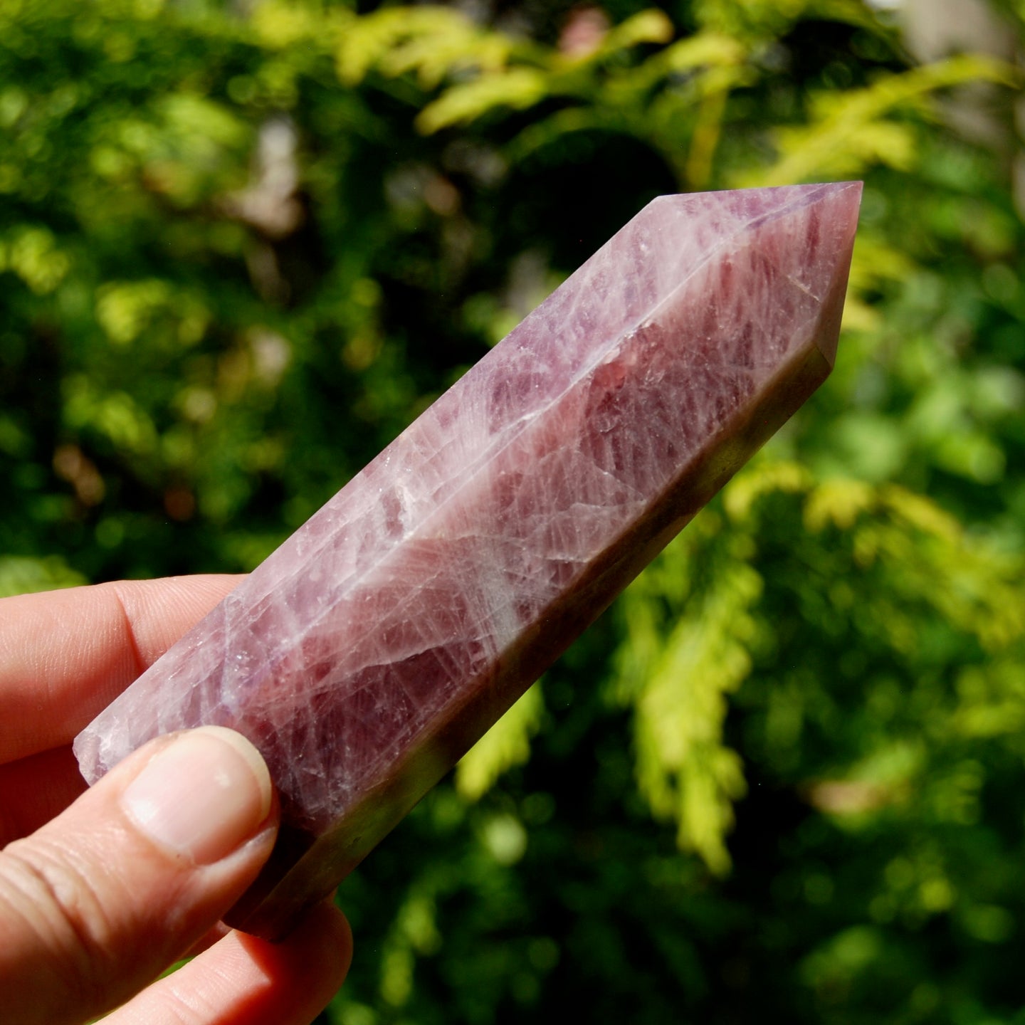 Purple Rose Quartz Crystal Tower, Lavender Rose Quartz