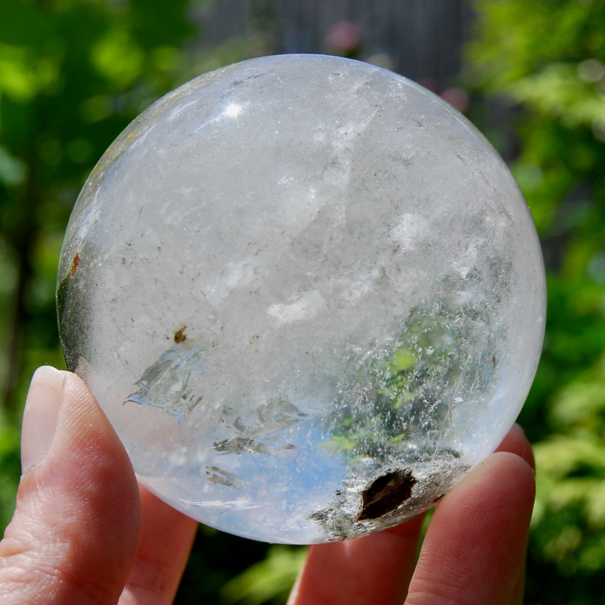 Lodolite Garden Quartz Crystal Sphere, Shamanic Dreamstone Landscape Quartz