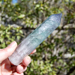 Watermelon Fluorite Crystal Tower, Rainbow Filled Transparent Fluorite