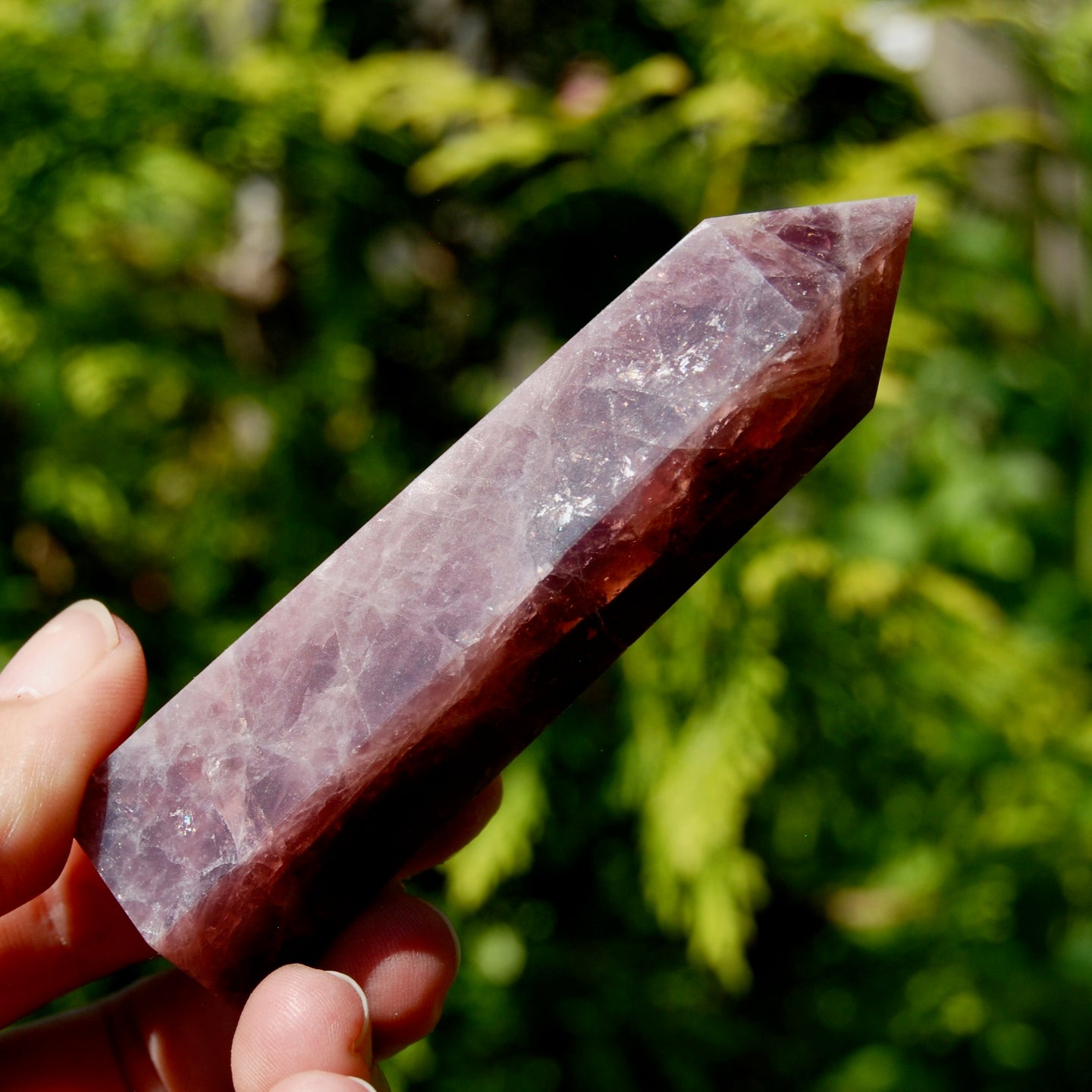 Purple Rose Quartz Crystal Tower, Lavender Rose Quartz polished point