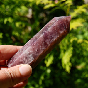 Purple Rose Quartz Crystal Tower, Lavender Rose Quartz polished point