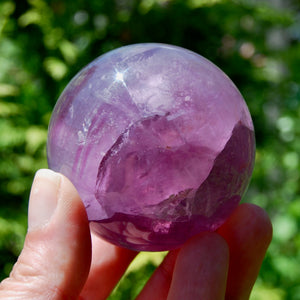 Magenta Watermelon Fluorite Crystal Sphere