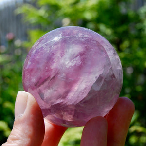 Magenta Watermelon Fluorite Crystal Sphere