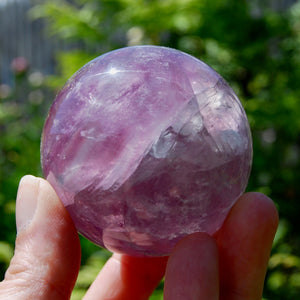 Magenta Watermelon Fluorite Crystal Sphere