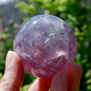 Magenta Watermelon Fluorite Crystal Sphere