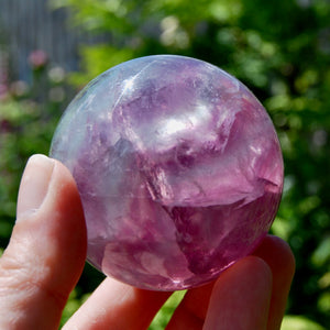 Magenta Watermelon Fluorite Crystal Sphere