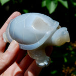Large Agate Geode Crystal Turtle, Hand Carved