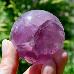 Magenta Watermelon Fluorite Crystal Sphere