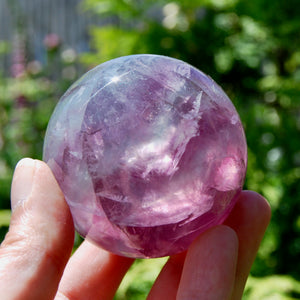 Magenta Watermelon Fluorite Crystal Sphere