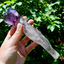 Load image into Gallery viewer, Dragon Tooth Amethyst Hand Carved Crystal Rose, Phantom Amethyst, Brazil
