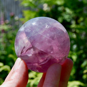 Magenta Watermelon Fluorite Crystal Sphere