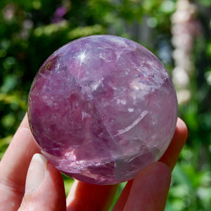 Magenta Watermelon Fluorite Crystal Sphere