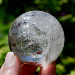 Lodolite Garden Quartz Crystal Sphere, Scenic Shamanic Dreamstone Landscape Quartz, Brazil