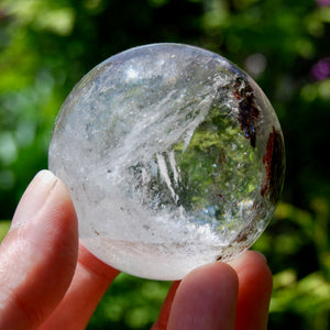 Lodolite Garden Quartz Crystal Sphere, Scenic Shamanic Dreamstone Landscape Quartz, Brazil