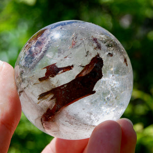 Lodolite Garden Quartz Crystal Sphere, Scenic Shamanic Dreamstone Landscape Quartz, Brazil