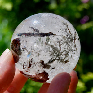 Lodolite Garden Quartz Crystal Sphere, Scenic Shamanic Dreamstone Landscape Quartz, Brazil