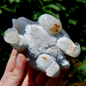 Large Agate Geode Crystal Turtle, Hand Carved