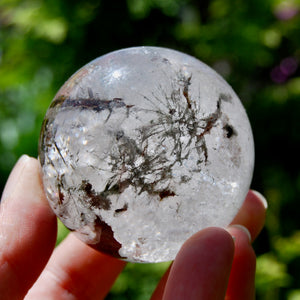 Lodolite Garden Quartz Crystal Sphere, Scenic Shamanic Dreamstone Landscape Quartz, Brazil