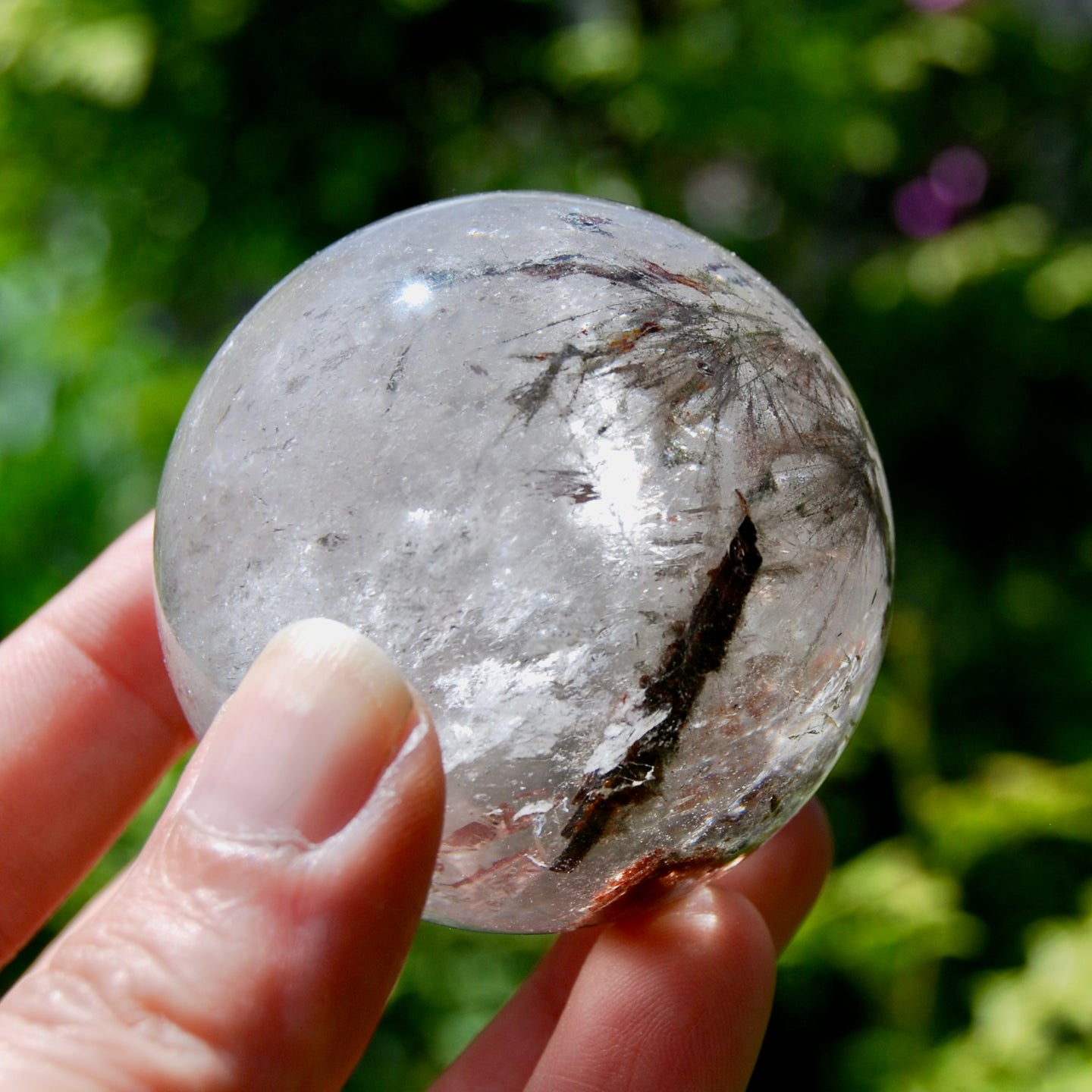 Lodolite Garden Quartz Crystal Sphere, Scenic Shamanic Dreamstone Landscape Quartz, Brazil