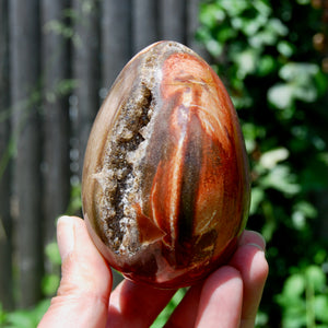 Large Crystallized Colorful Petrified Wood Egg, Madagascar