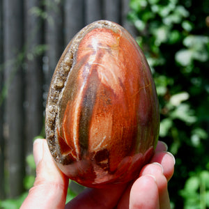 Large Crystallized Colorful Petrified Wood Egg, Madagascar