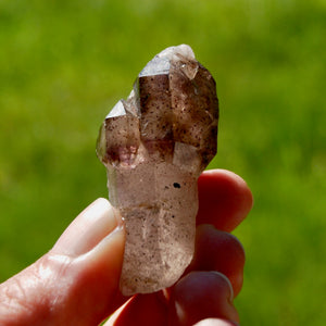 ET Crowned Smoky Amethyst Quartz Crystal Scepter