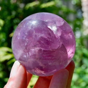 Magenta Watermelon Fluorite Crystal Sphere