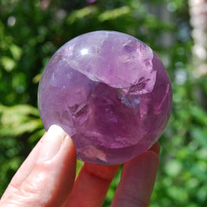 Magenta Watermelon Fluorite Crystal Sphere