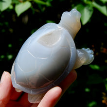 Load image into Gallery viewer, Large Agate Geode Crystal Turtle, Hand Carved
