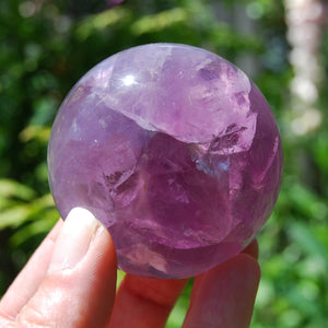 Magenta Watermelon Fluorite Crystal Sphere