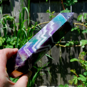 Angel Aura Chevron Dream Amethyst Quartz Crystal Tower