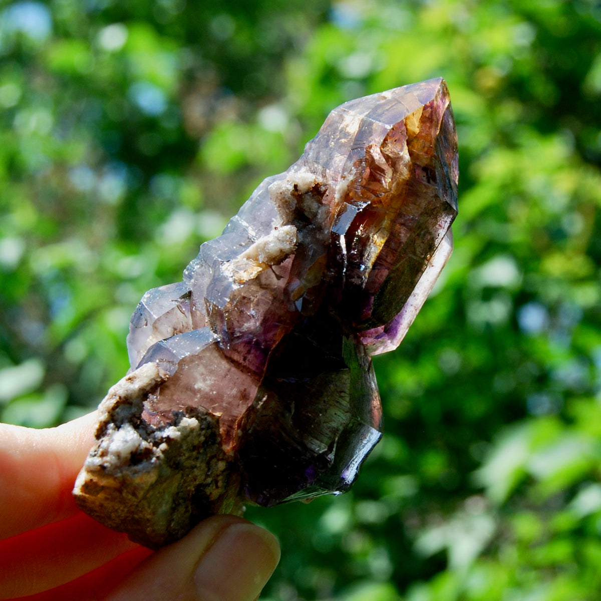 DT ET Elestial Rutile Amethyst Quartz Crystal Scepter, Gemmy Smoky Chiredzi Amethyst, Zimbabwe