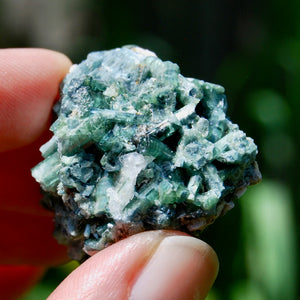 Bicolor Blue Tourmaline Crystal Cluster, Indicolite Tourmaline Crystal on Matrix, Brazil