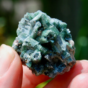 Bicolor Blue Tourmaline Crystal Cluster, Indicolite Tourmaline Crystal on Matrix, Brazil