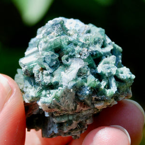 Bicolor Blue Tourmaline Crystal Cluster, Indicolite Tourmaline Crystal on Matrix, Brazil