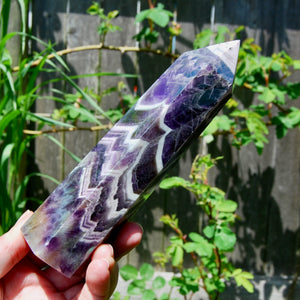 Angel Aura Chevron Amethyst Crystal Tower