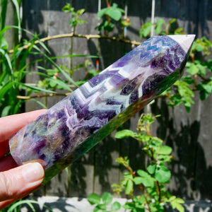 Angel Aura Chevron Amethyst Crystal Tower