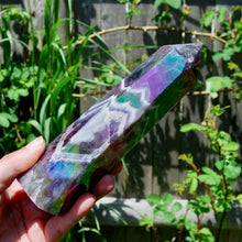 Load image into Gallery viewer, Angel Aura Chevron Dream Amethyst Quartz Crystal Tower
