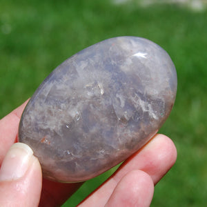 Blue Rose Quartz Crystal Palm Stone