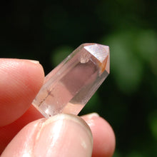 Load image into Gallery viewer, Pink Lithium x Amphibole Quartz Crystal Mini Tower
