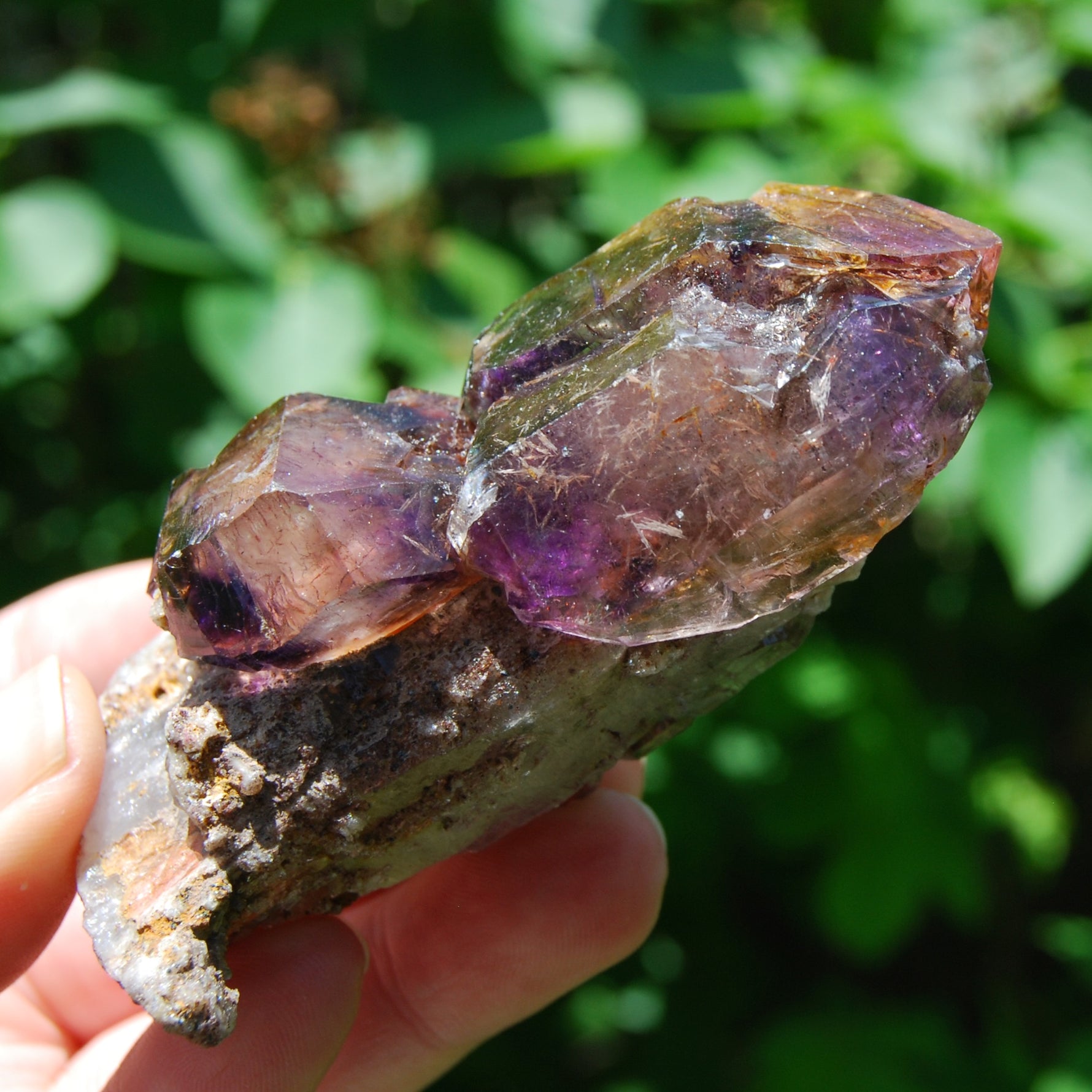 DT ET Elestial Rutile Amethyst Quartz Crystal Scepter, Gemmy Smoky Chiredzi Amethyst, Zimbabwe
