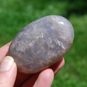 Blue Rose Quartz Crystal Palm Stone