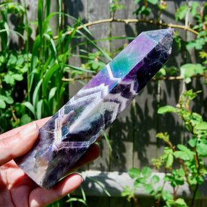 Angel Aura Chevron Dream Amethyst Quartz Crystal Tower