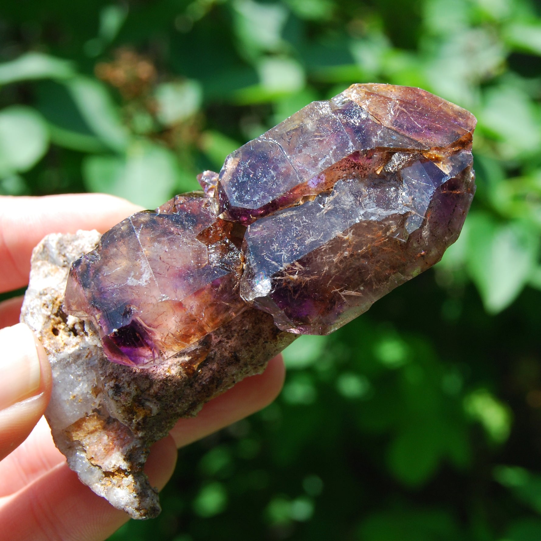 DT ET Elestial Rutile Amethyst Quartz Crystal Scepter, Gemmy Smoky Chiredzi Amethyst, Zimbabwe