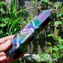 Load image into Gallery viewer, Angel Aura Chevron Dream Amethyst Quartz Crystal Tower
