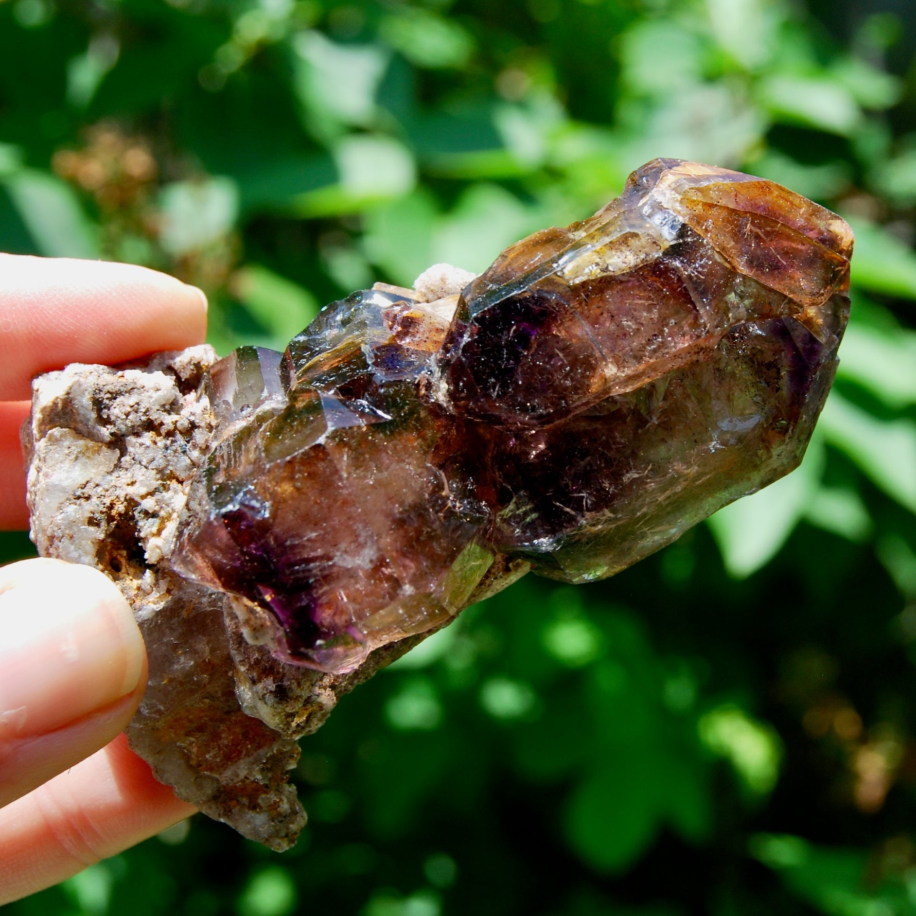 DT ET Elestial Rutile Amethyst Quartz Crystal Scepter, Gemmy Smoky Chiredzi Amethyst, Zimbabwe