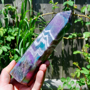 Angel Aura Chevron Dream Amethyst Quartz Crystal Tower